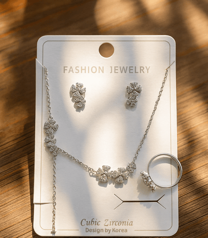 Clover Cubic Zirconia Jewelry Set