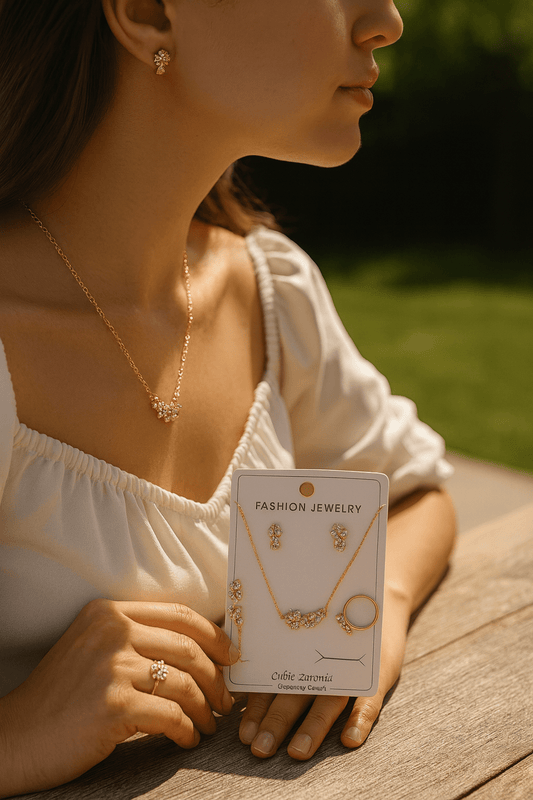 Clover Cubic Zirconia Jewelry Set